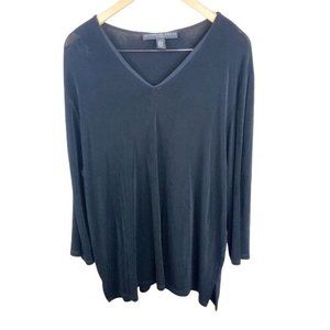 Josephine Chaus 2X Black blouse Top Vneck